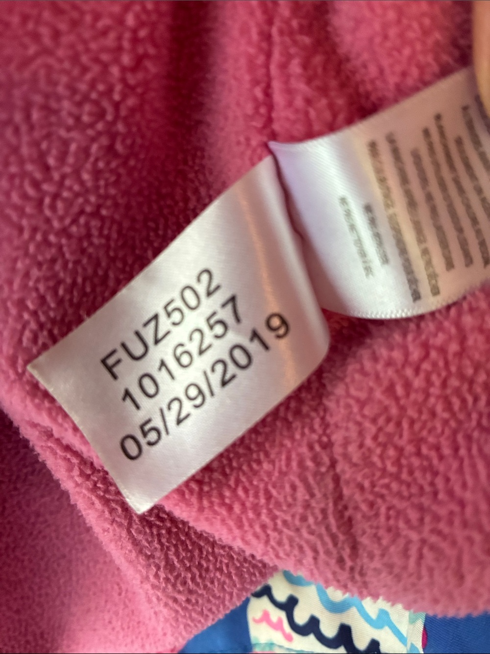 Hatley Pink Lined Kids' Hooded Jacket with Blue Trim - Picture 6 of 12
